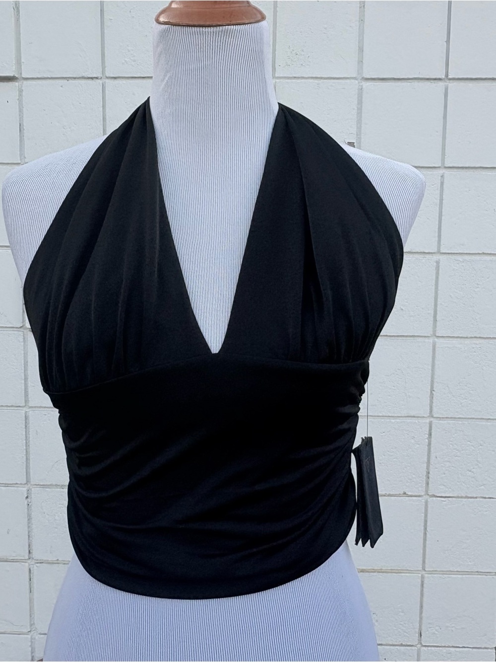 Guess Black Halter V-Neck Women’s Top Size Small 0697